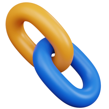 3d rendering chain link symbol with two chains isolated png