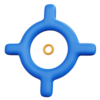 3d rendering blue focus icon isolated png