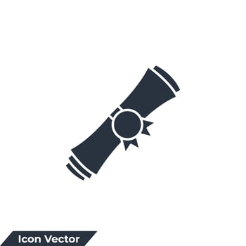 diploma icon logo vector illustration. Certificate symbol template for graphic and web design collection