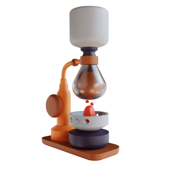 3D illustration siphon coffee png