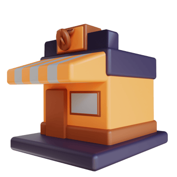 3D illustration coffee shop png