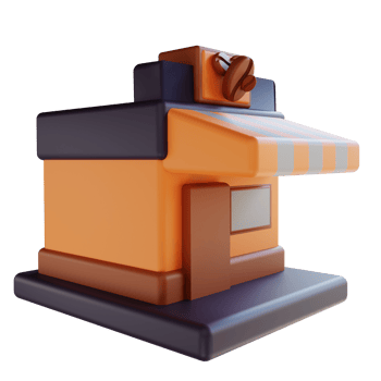 3D illustration coffee shop png