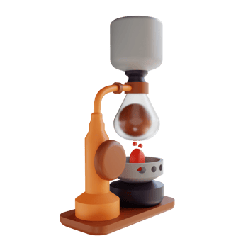 3D illustration siphon coffee png