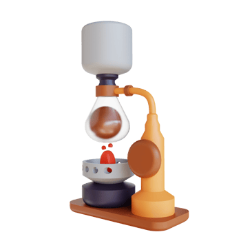3D illustration siphon coffee png
