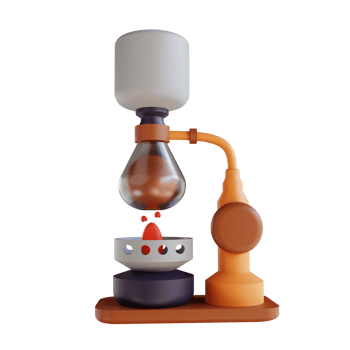 3D illustration siphon coffee png