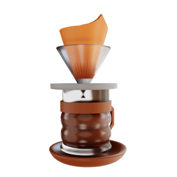 3D illustration hario v60 coffee png