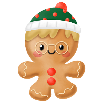 Gingerbread Watercolor Clipart, Merry Christmas png