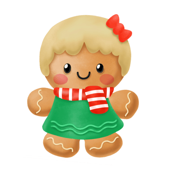 Gingerbread Watercolor Clipart, Merry Christmas png