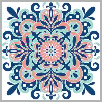 Traditional ornate Portuguese tiles azulejos. Ethnic folk ornament. The vintage pattern. Majolica. Vector decorative background.
