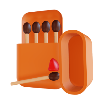 3D illustration safety match suitable for camping png