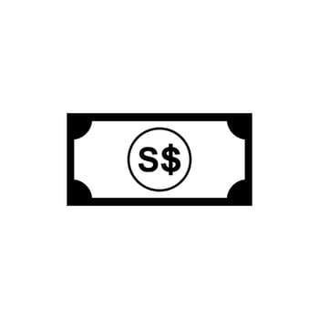 Singapore Currency Icon Symbol, SGD, Singapore Dollar Money Paper. Vector Illustration