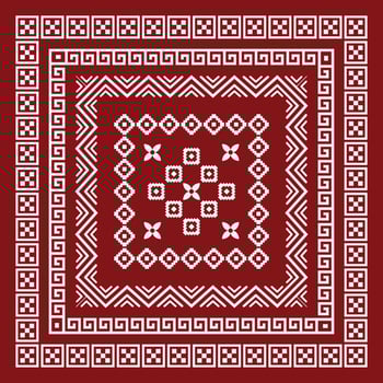 Scarf bandana tribal pattern. design for woman hijab, boho carpet, bandana, neckwear, batik, rug, shawl, pillow case. square pattern design style vector