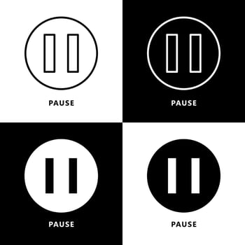 Stop and Pause icon Symbol. Media Button Logo Vector Illustration