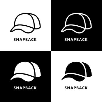 Cap Icon Cartoon. Snapback Symbol Vector Logo