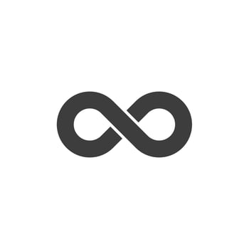 Vector sign of the Infinity loop symbol is isolated on a white background. Infinity loop icon color editable.