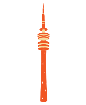 Olympiapark Munich in flat design style png