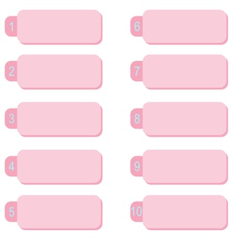 Illustrator vector of pink tag with number template, infographic , banner template