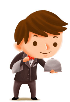Cute children character waiter png
