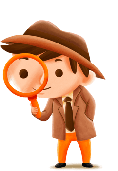 Cute children character detective png