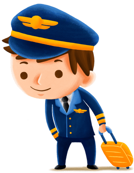 Cute children character pilot png