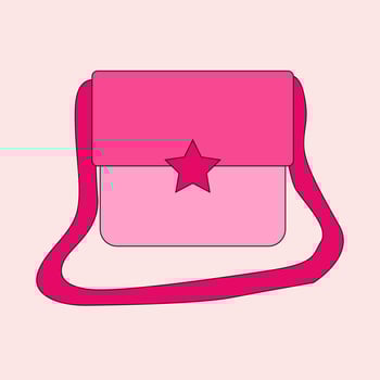 pink women's bag with reflection vector