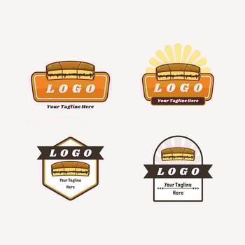 cake sweet food indonesian taste logo varation template design vector