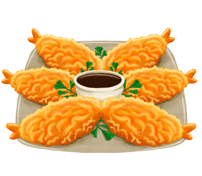 Tempura Japan Food Illustration png