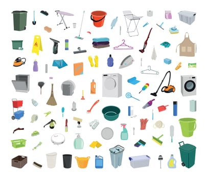 Cleaning Equipment Set vector