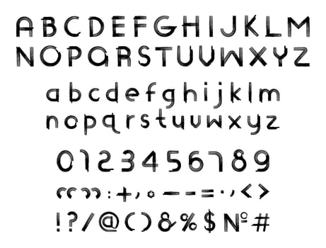 Texture Alphabet and Numbers vector