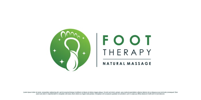 Foot therapy logo design template with negative space concept Premium Vector