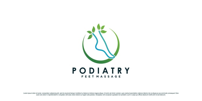 Podiatry logo design for natural feet massage with ankle concept and leaf element Premium Vector