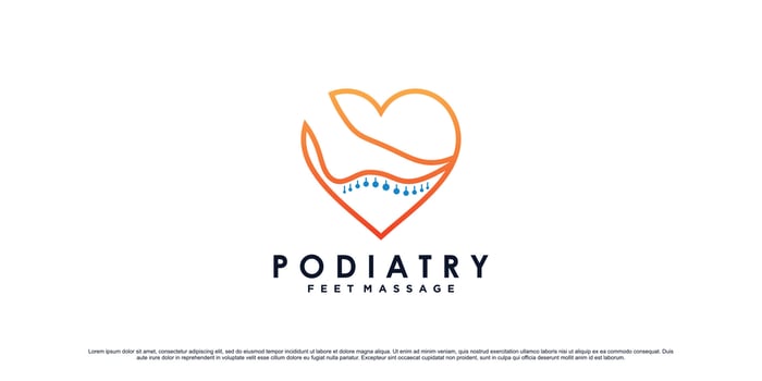 Feet massage logo design with ankle concept and love element Premium Vector