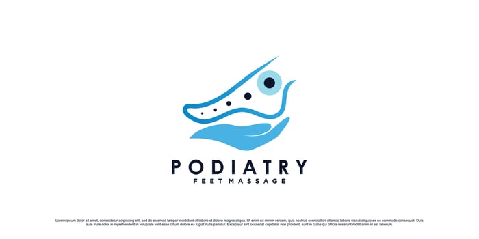 Podiatry feet massage logo design with ankle concept and creative element Premium Vector