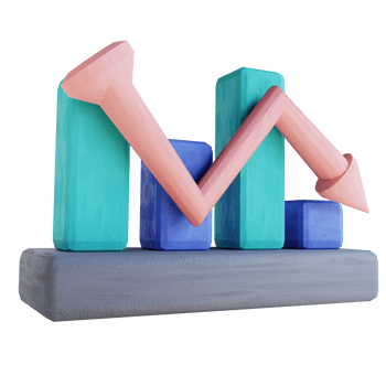 3D illustration candle chart descending png