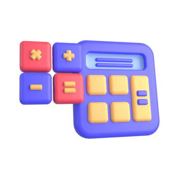 3d illustration of calculator icon png