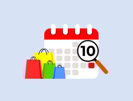 illustration of shopping promo date at shopping event. vector
