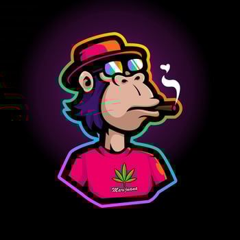 Monkey Smoking Mascot Logo vector