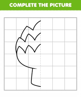 Education game for children complete the picture cute cartoon vegetable asparagus half outline for drawing vector