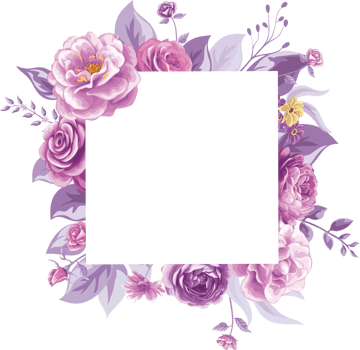 Rose Flower and botanical leaf digital painted png