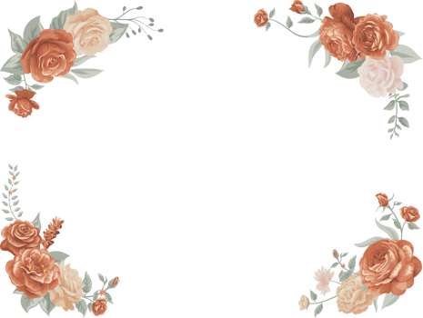 Rose Flower and botanical leaf digital painted png