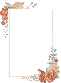Rose Flower and botanical leaf digital painted png