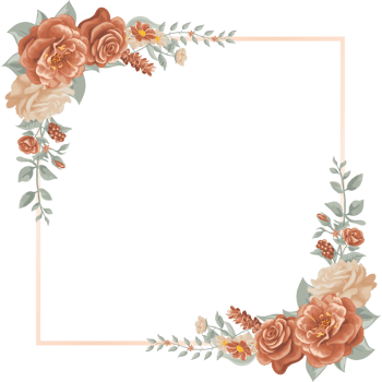 Rose Flower and botanical leaf digital painted png