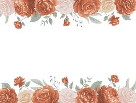 Rose Flower and botanical leaf digital painted png