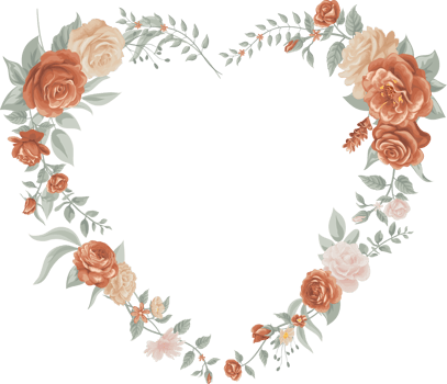 Rose Flower and botanical leaf digital painted png