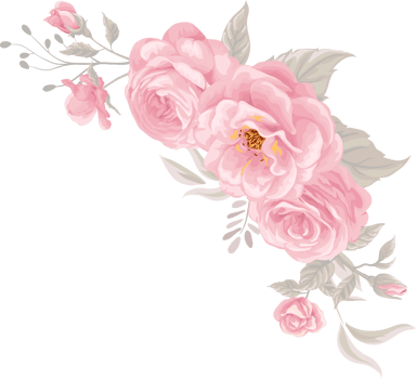 Rose Flower and botanical leaf digital painted png