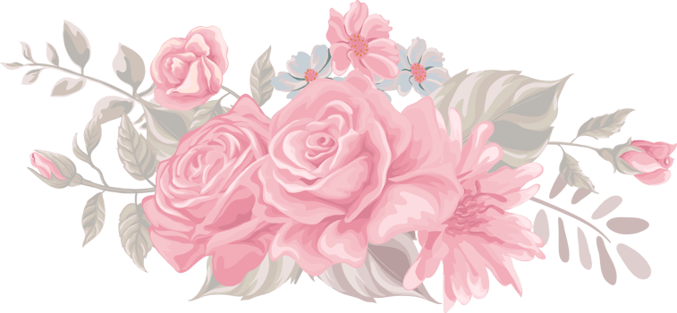 Rose Flower and botanical leaf digital painted png