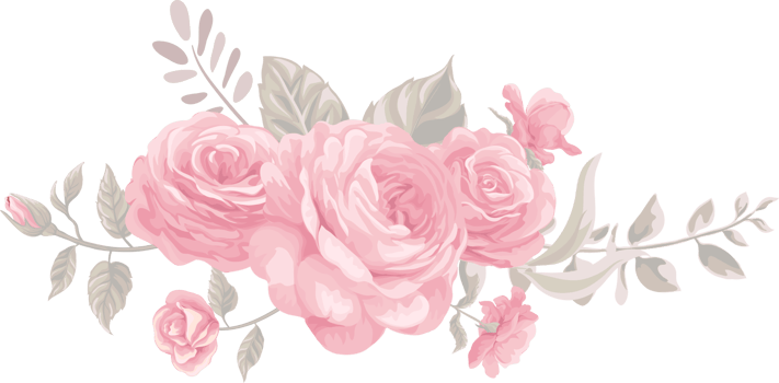 Rose Flower and botanical leaf digital painted png