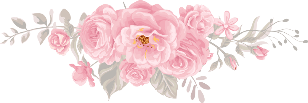Rose Flower and botanical leaf digital painted png