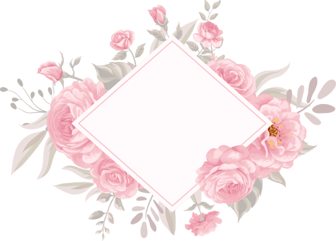 Rose Flower and botanical leaf digital painted png