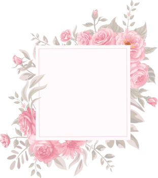 Rose Flower and botanical leaf digital painted png